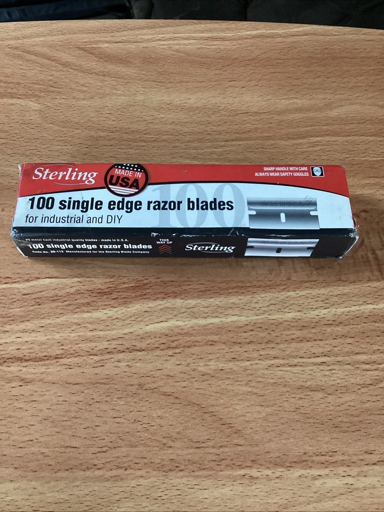 Sterling Single Edge Razor Blades Sharp Tools Knife Cutting Box Cutter