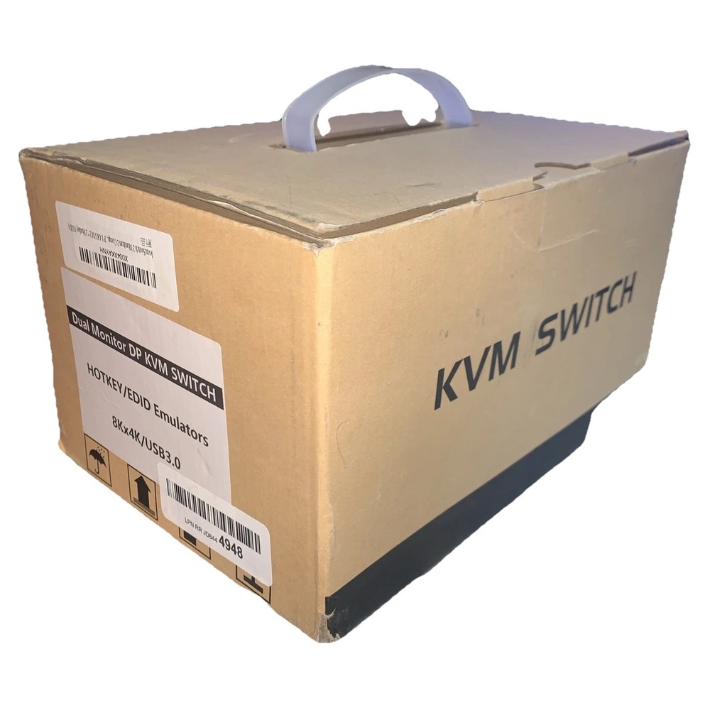 Kvm Switch DisplayPort 2 Monitors 2 Computers EDID 4K 144Hz Hotkey Switching