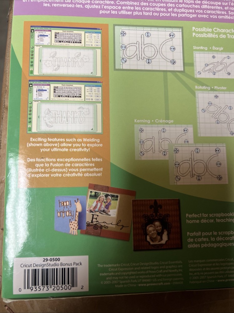 Provo Craft Cricket Design Studio Software Cd/10ft USBConnector Cable/mouse Pad