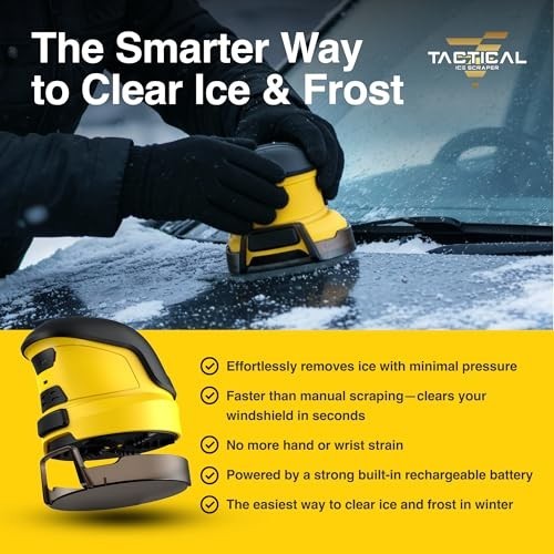 Electric Ice Scraper for Windshield - Cordless Motorized Snow Remover Tool, Rech