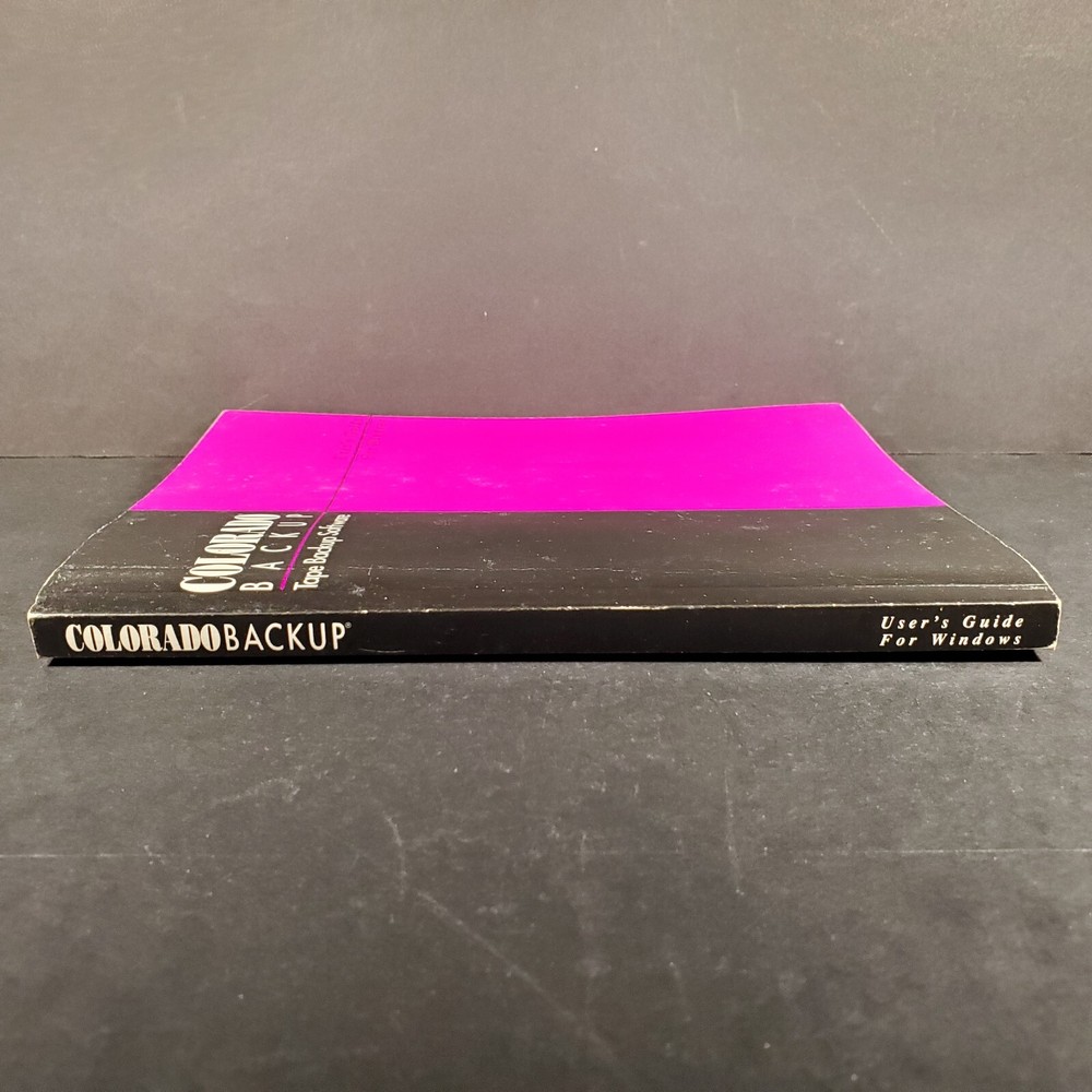Colorado Tape Backup Software Users Guide For Windows PC Manual 1993