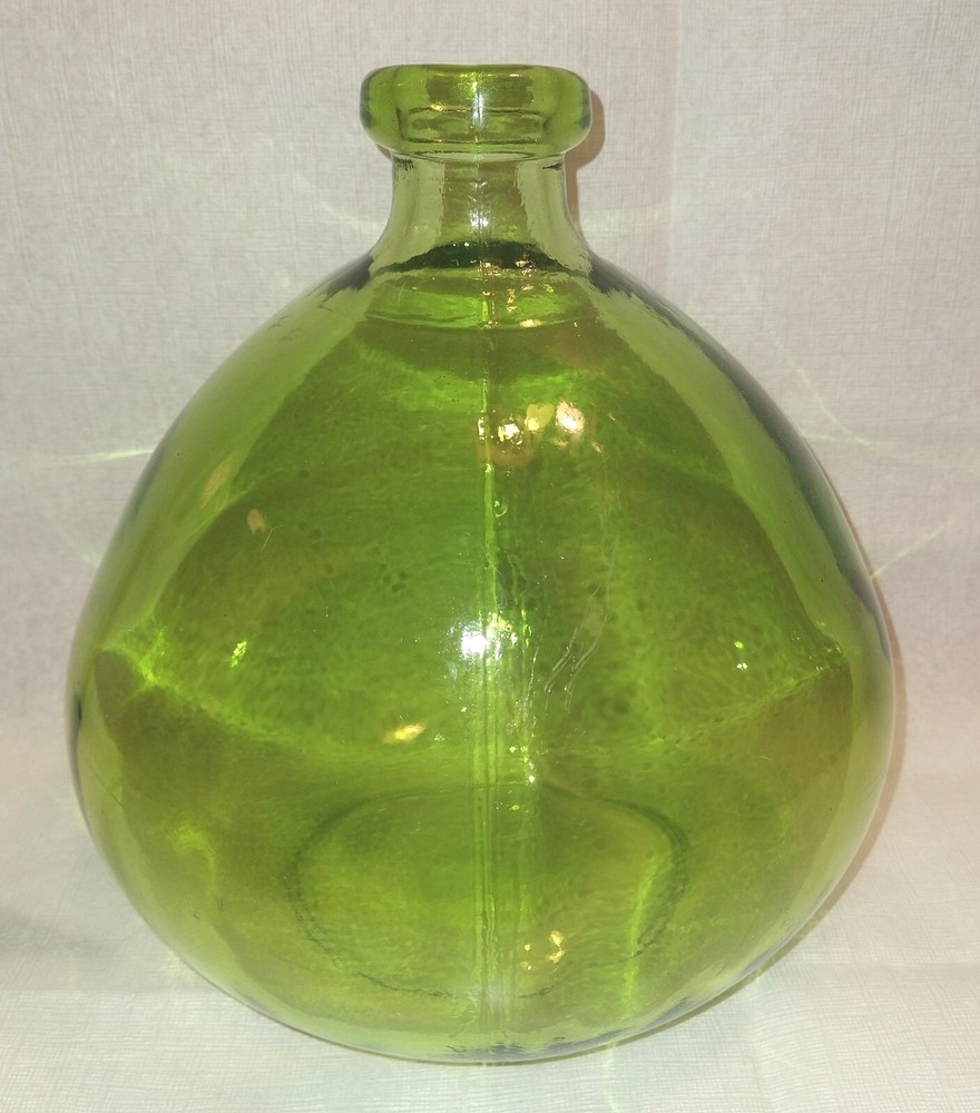 Recycled Green Glass Vase Hand Blown