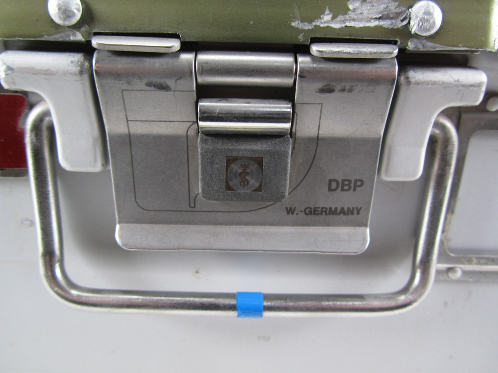 Aesculap DBP Sterilization Container w/ Green Lid Insert & Filter Plates SKU D