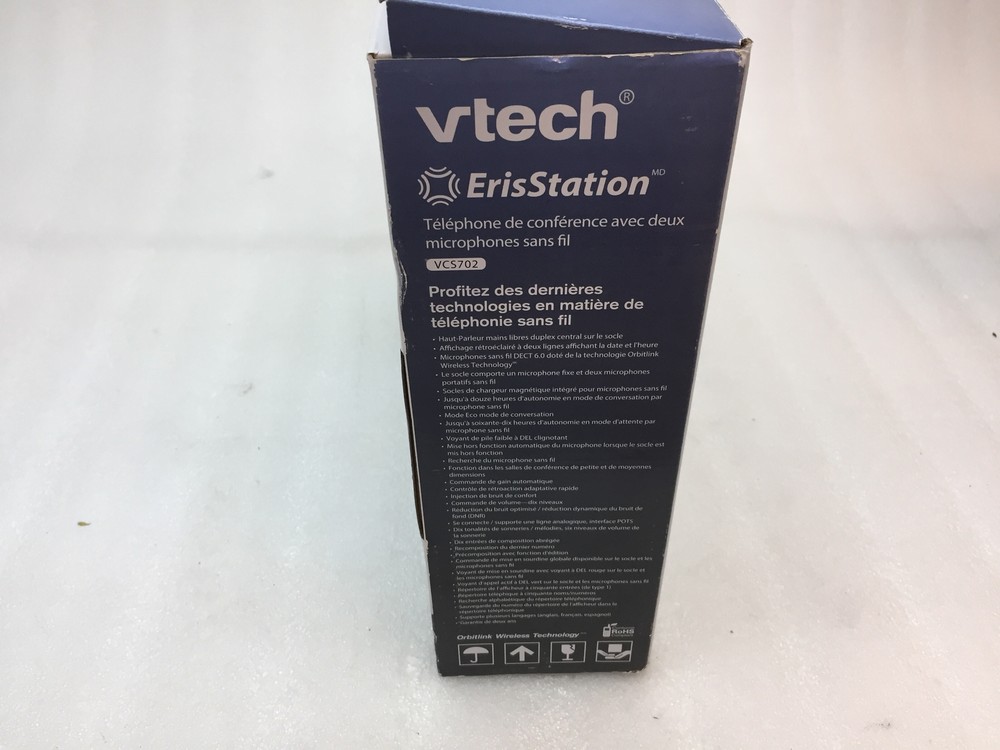 VTech Erisstation VCS702 Conference Phone w/ 2 Orbitlink Wireless Mics