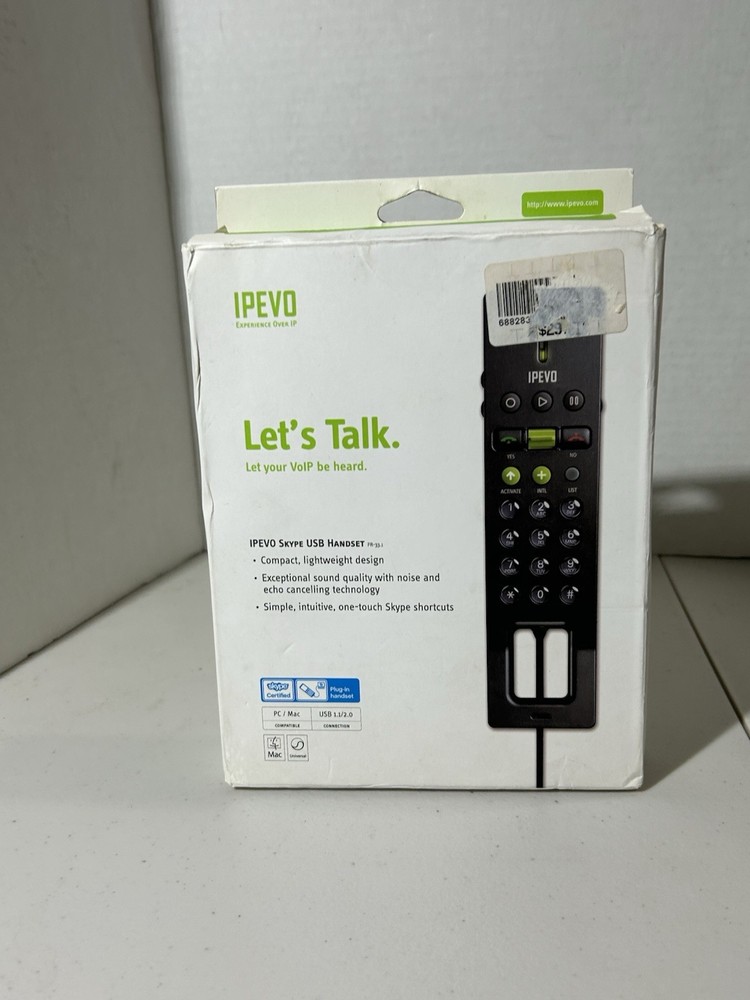 IPEVO Cdpu-05lp Skype USB Handset For Pc/mac One Touch W/holder