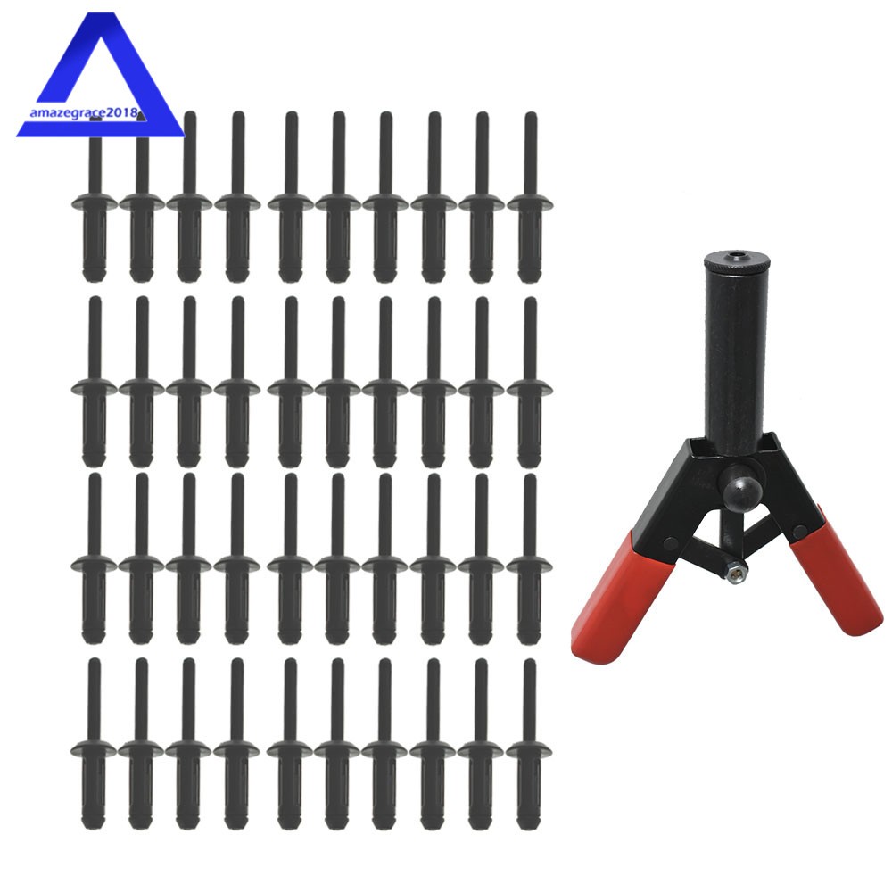 41 Piece PLASTIC POLY RIVET GUN QUICK SET RIVETER RIVETING HAND TOOL Asorted Set