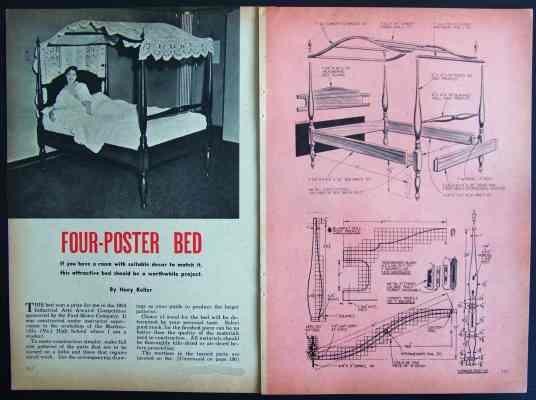 Four Poster Colonial Canopy Bed How-To Build PLANS