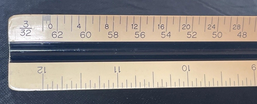 Vintage H. A. ROGERS Engineer's Triangle Scale Ruler | FREE S&H