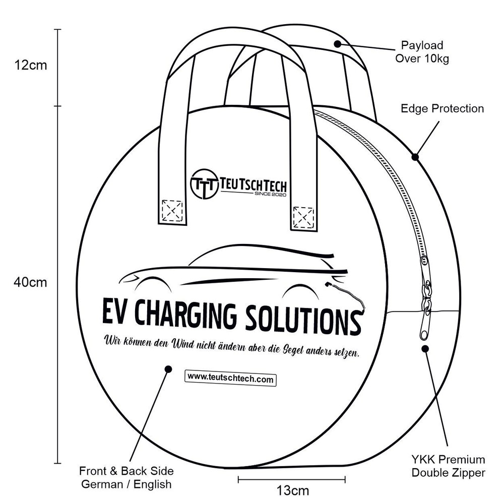 Charging Cable Type2 | 11kW | 10m | 16A | Blue | Temperature Monitored | Safe Charging