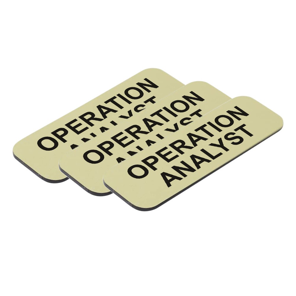 Operation Analyst 1 x 3" Name Tag/Badge, (3 Pack)