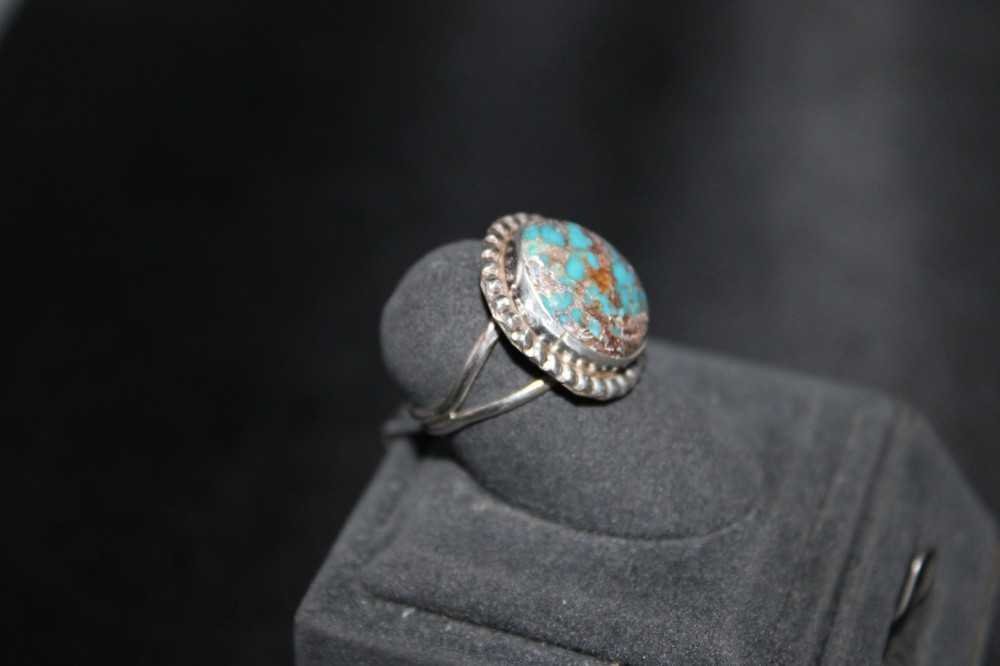 Kingman Turquoise And Sterling Silver Ring Size 6