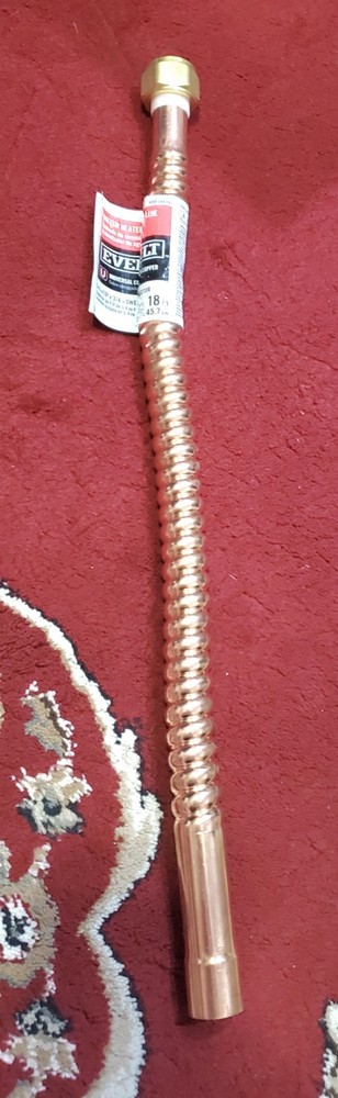 Everbilt Copper Pipe Water Heater Supply Hose 18" x 3/4" FIP x 3/4" 1008 044 291