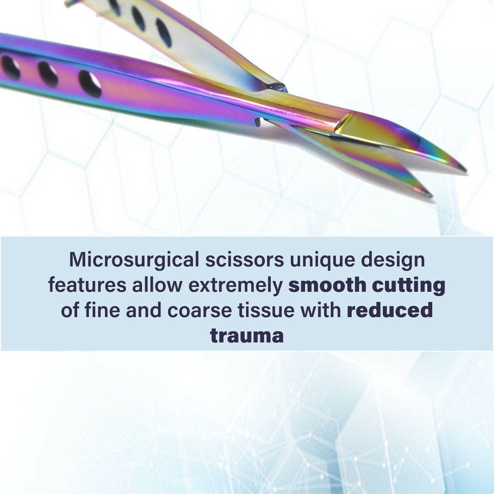 CASTROVIEJO Stitch MicroSurgical Scissors Sharp/Sharp 4.5"Curved Premium Quality