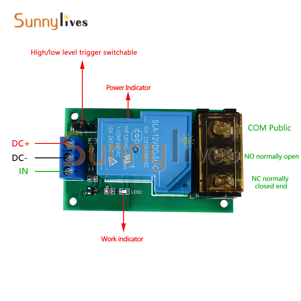 30A Relay Module Optocoupler Isolation High And Low Level Trigger Single Power