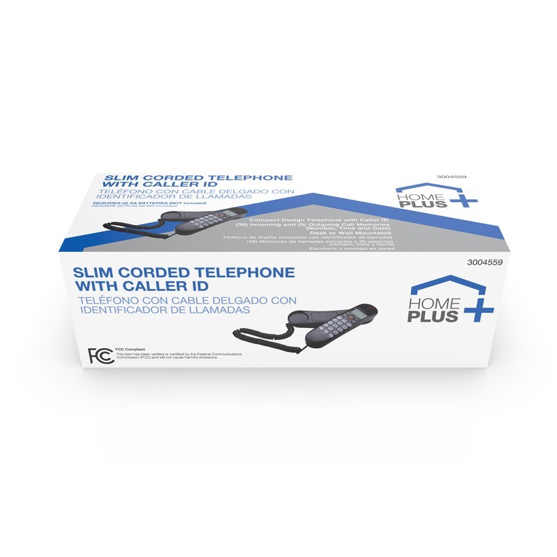 Home Plus 1 Handle Analog Telephone Black, Caller ID Display
