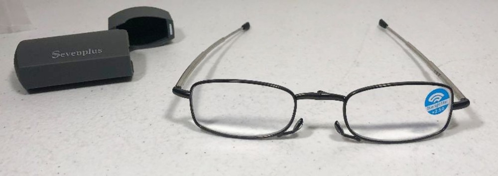 Sevenplus 2 Pack Foldable Reading Glasses Blue Light Blocking +2.00/+2.50/+2.75