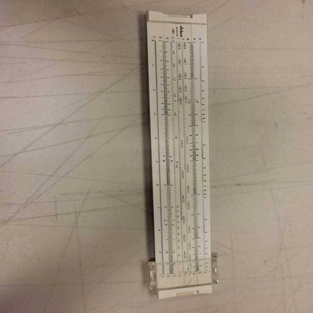 Pickett Slide Rule Model 120 Microline w Case Manual Vintage Engineering Tool