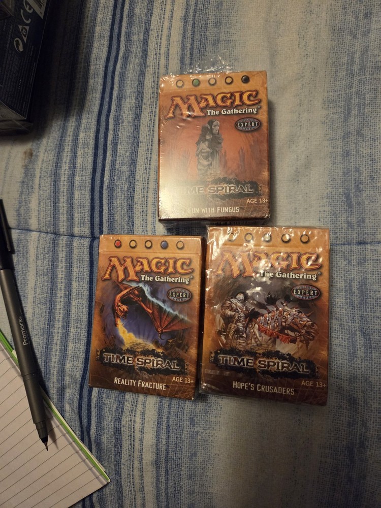 MTG Time Spiral Theme Deck Lot 3 Complete w/ Boxes Inserts Sliver Evolution...