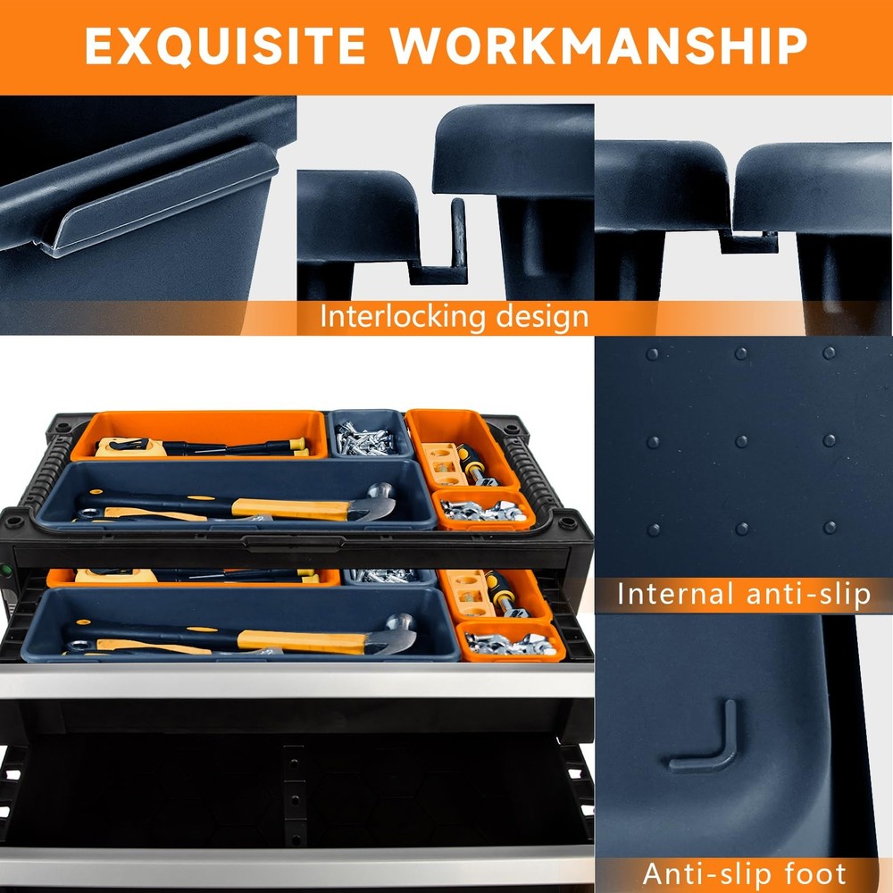 Tool Box Organizer Tray for Rolling Tool Chest 60PCS Storage Solution