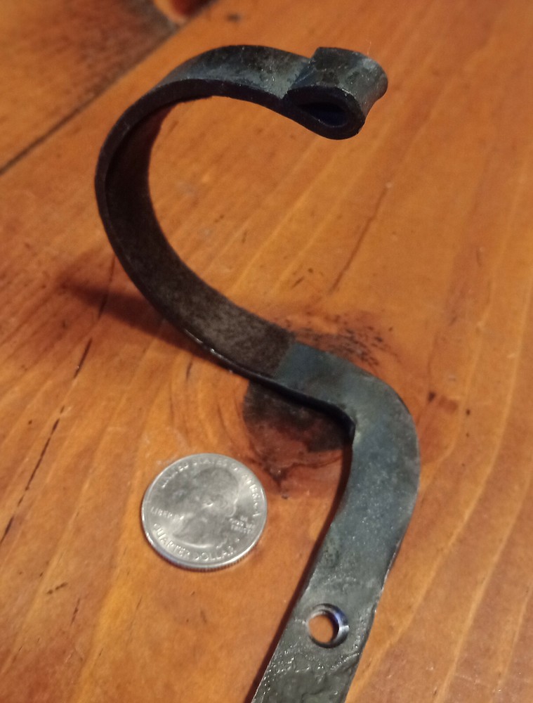 Vertical Iron Gun Hook Hanger with Lining 12" Hand Forged I do custom work