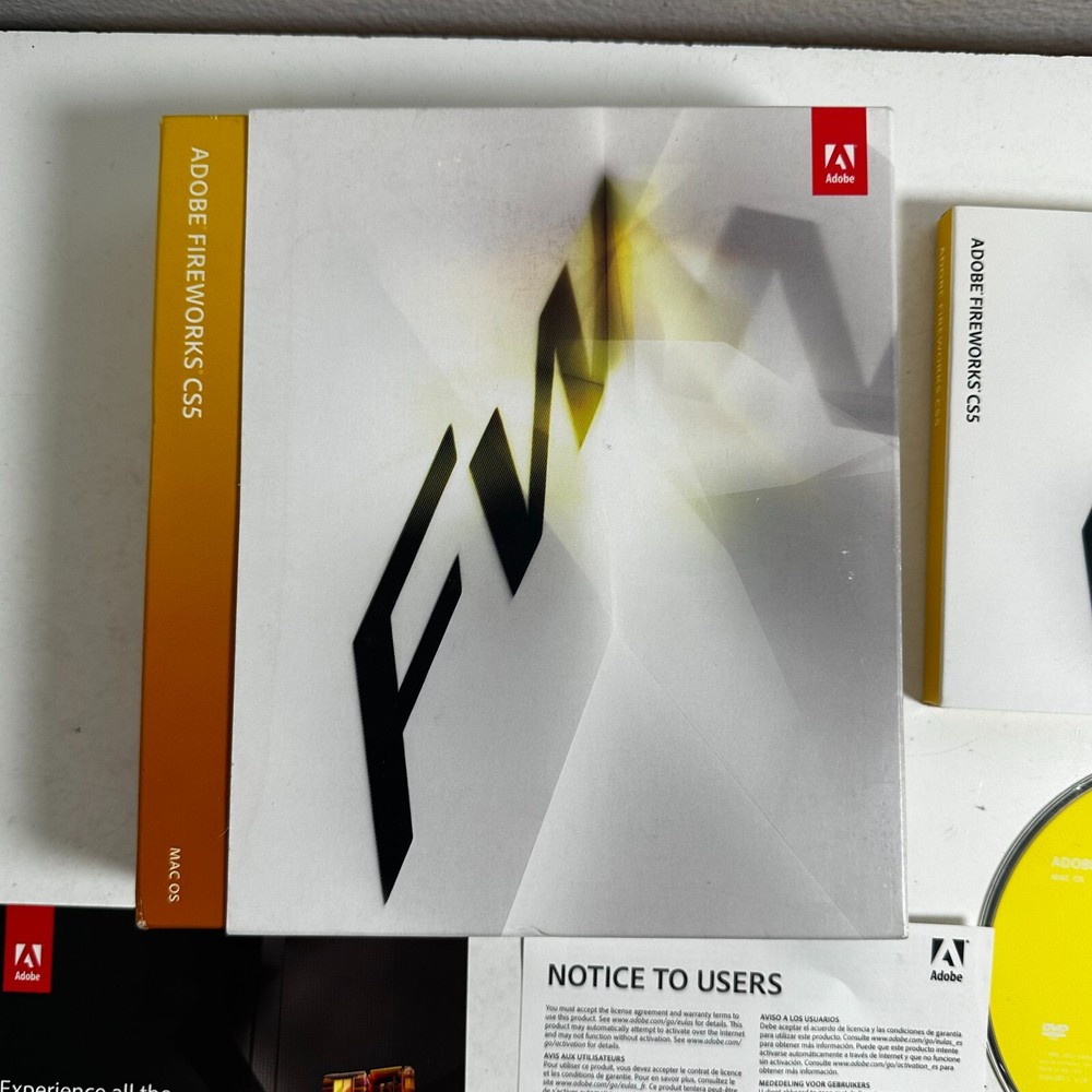 Adobe Fireworks CS5 Graphics & Editing DVD MAC OS Video and Audio Software AS IS