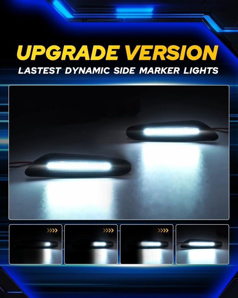 AUTOONE Dynamic & Sequential White LED Side Marker Lights for BMW E84 E81 E82...