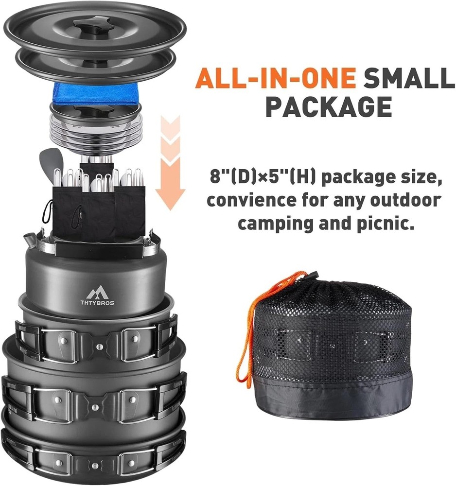Compact 27-Piece Camping Kitchen Set – Essential Gear for Backpacking & RV Trips