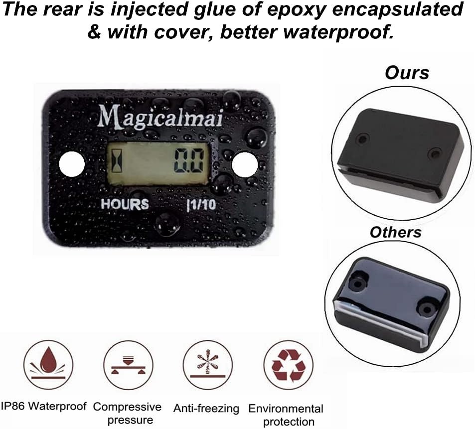 Inductive Hour Meter for Generators & Motorcycles - Essential Maintenance Tool