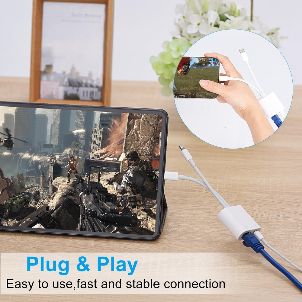 Lightning and USB C, C to Ethernet Adapter