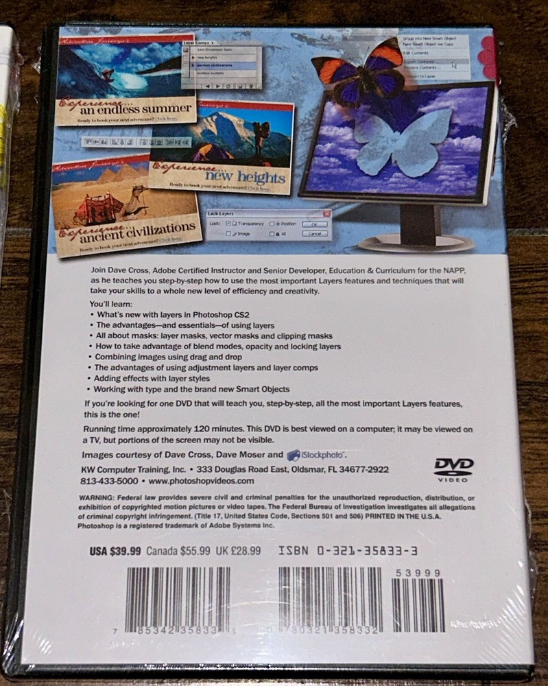 Photoshop CS Photo Retouching Secrets & CS2 Layer Techniques Computer DVD Set