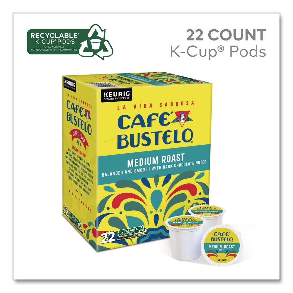 Cafe Bustelo 2861 K-Cups - Medium Roast (22/Box) New