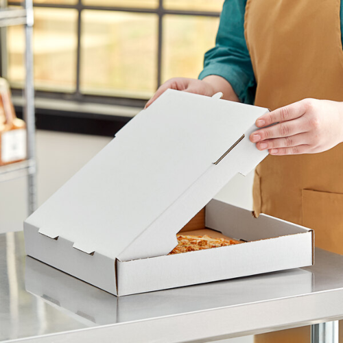 12" x 12" x 2" White Corrugated Plain Unprinted Pizza / Bakery Box (50/Bundle)