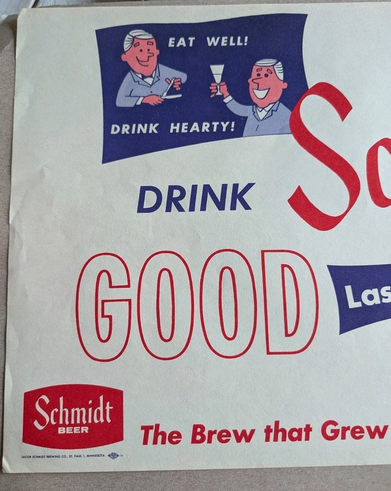 SCHMIDT Beer Paper Placemat Last-This-Next Time