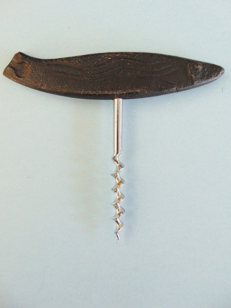 Vintage Black Fish Corkscrew