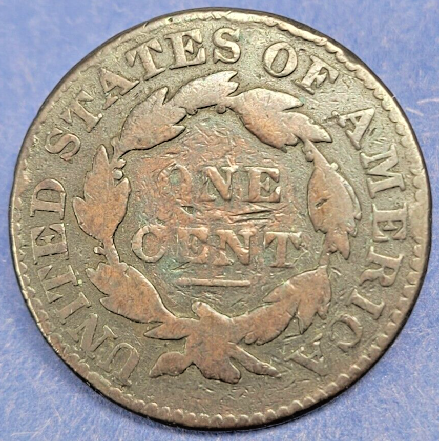 1831 Coronet Head Large Cent 1c, Large Letters