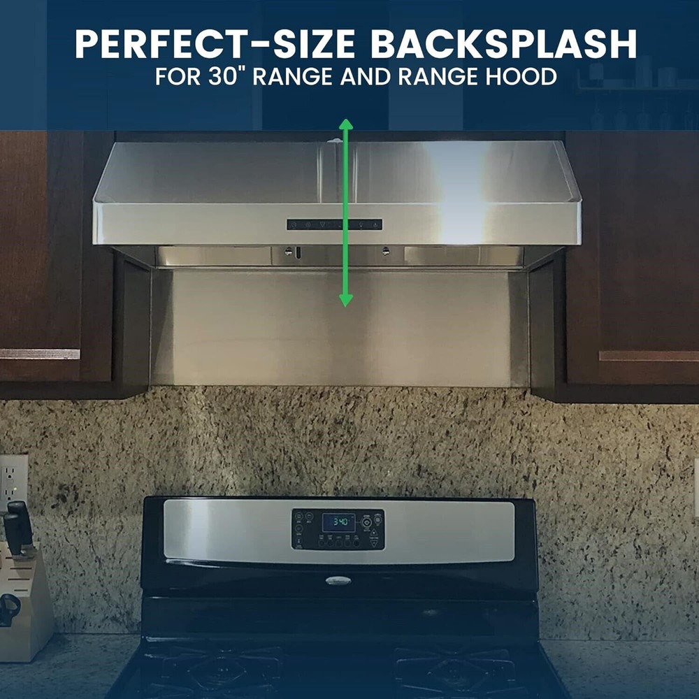 Kitchen Backsplash Stainless Steel Stove Back Wall Protector Panel Guard Board