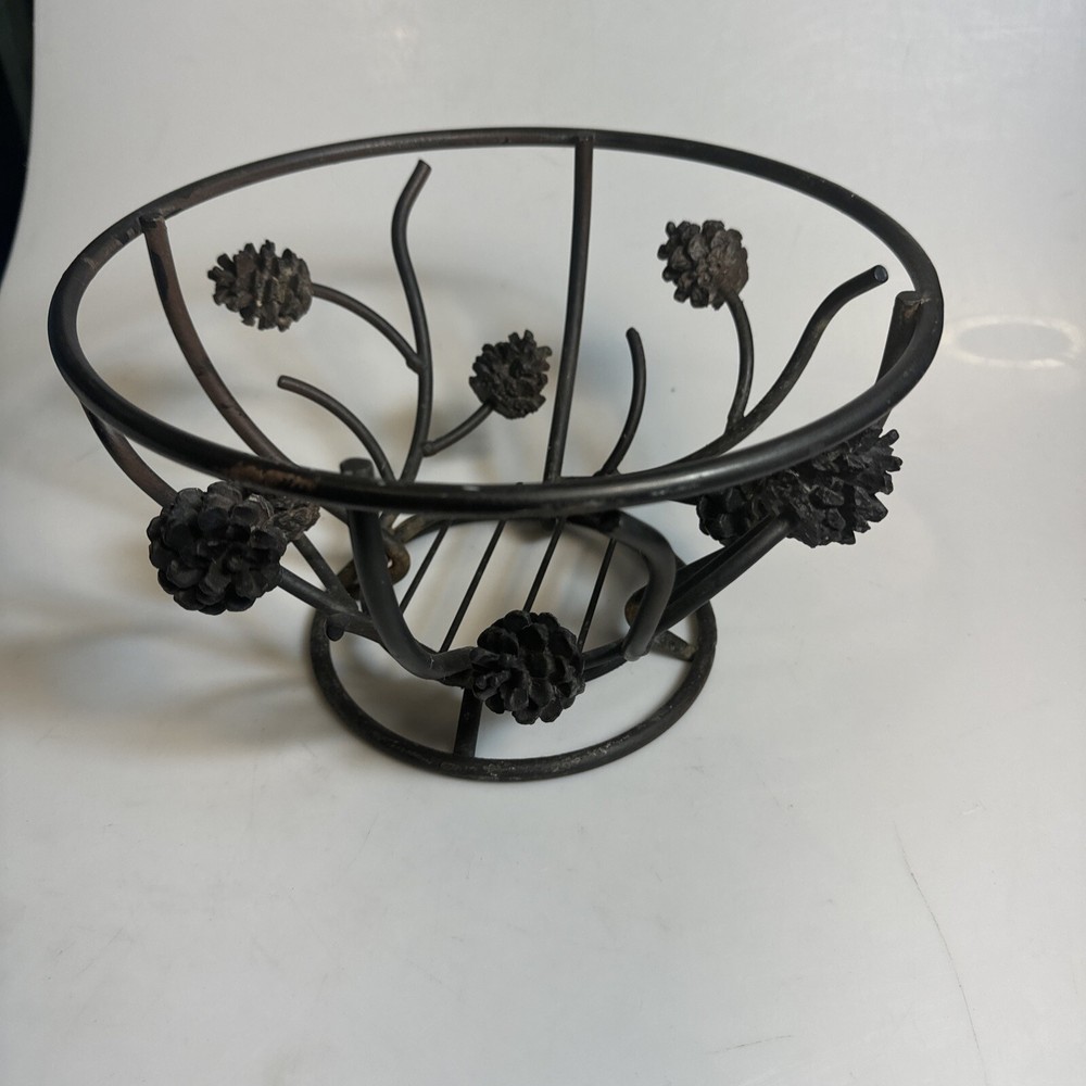 Wrought Iron Pinecone Bowl 10"