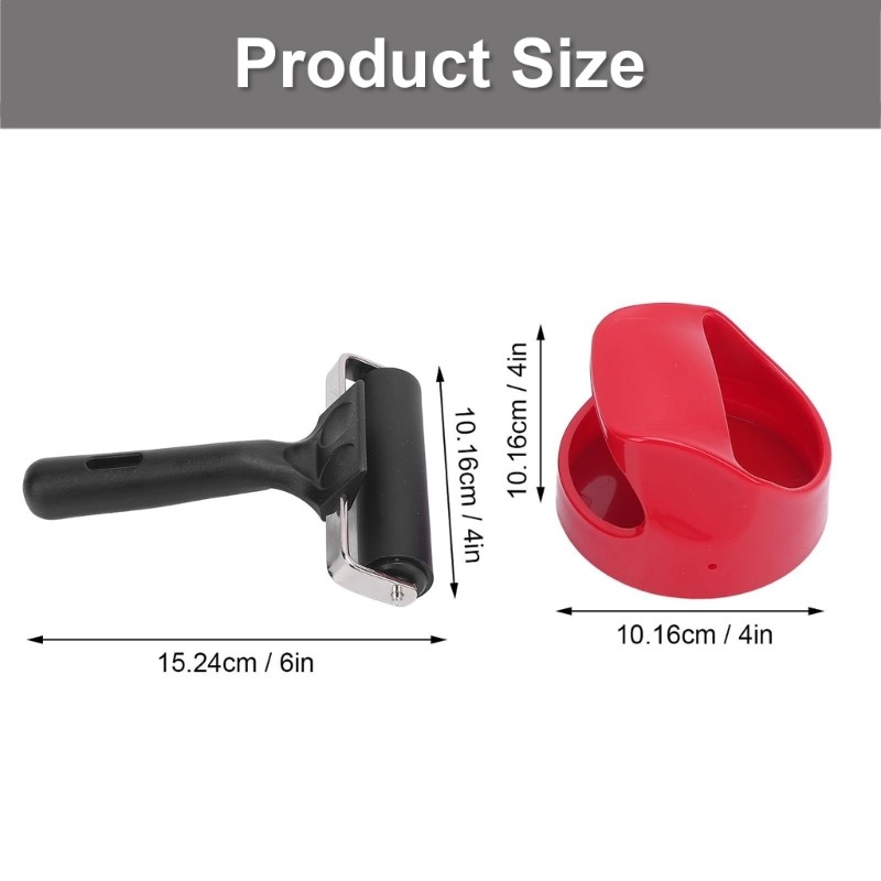 2Pcs Ergonomic Handle Printer Rollers Professional Rubber Printing Roller Tool