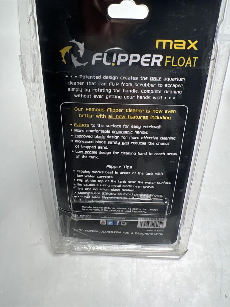Flipper MAX FLOAT Algae Magnetic aquarium Cleaner 5/8"- 3/4" Tanks