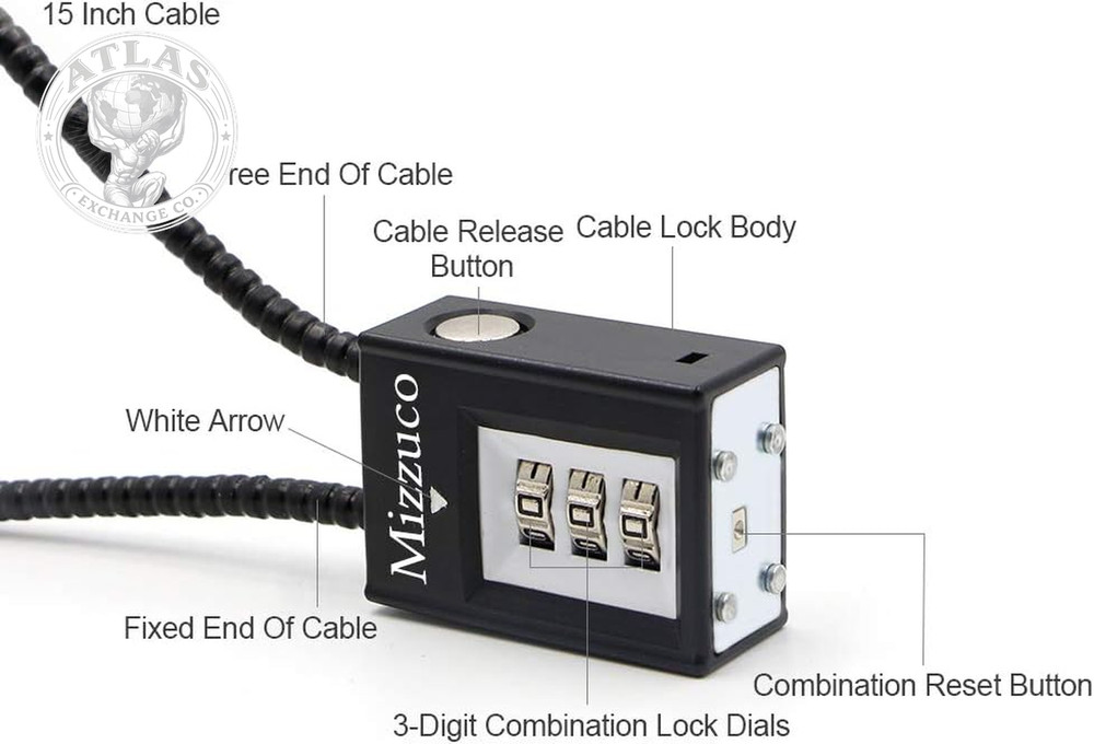 Trigger Lock 3 Digit Combination Gun Lock & Gun Cable Lock Compatible with Many