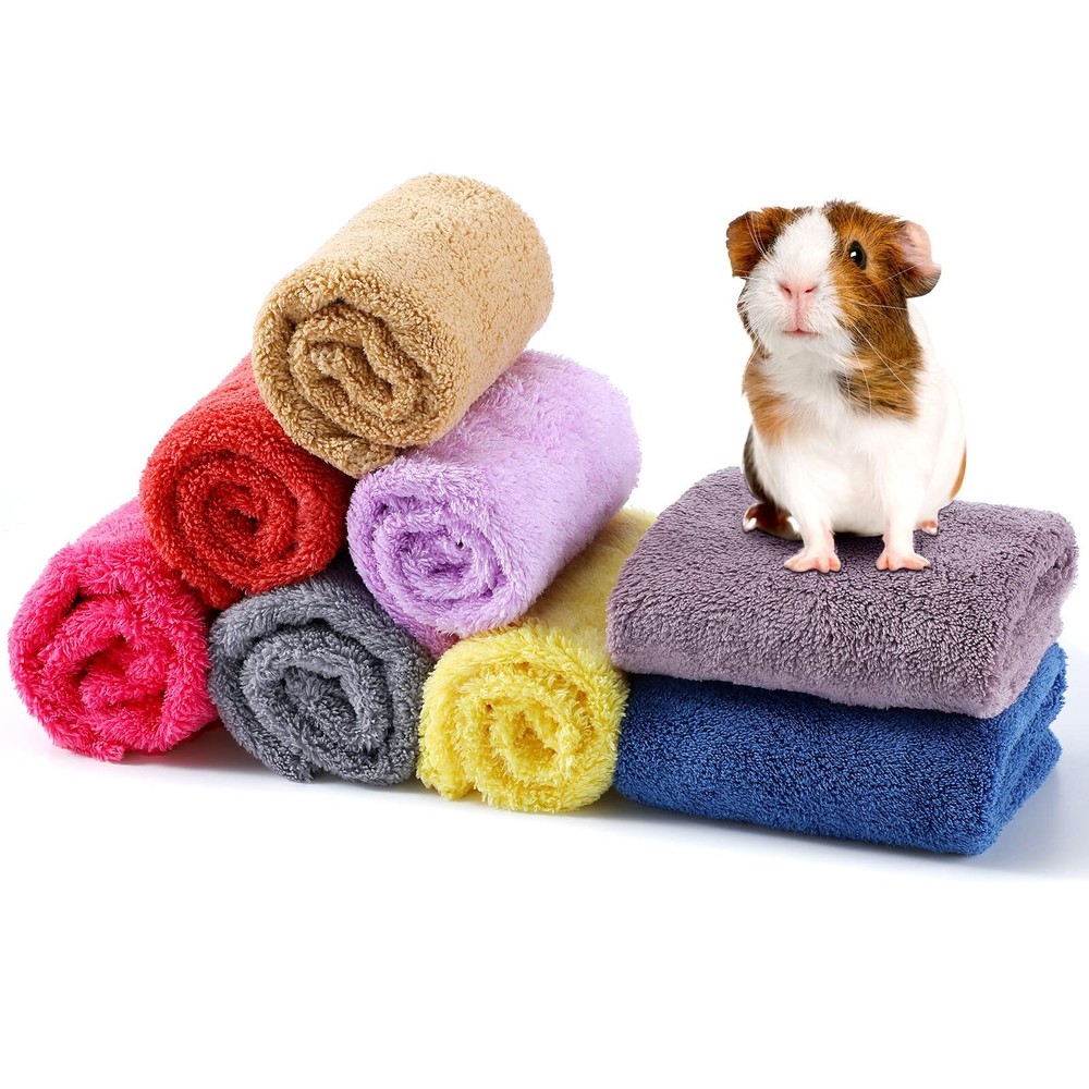 8Pack Guinea Pig Soft Blankets Rabbit Hamster Fleece Cage Liners Bedding Mats