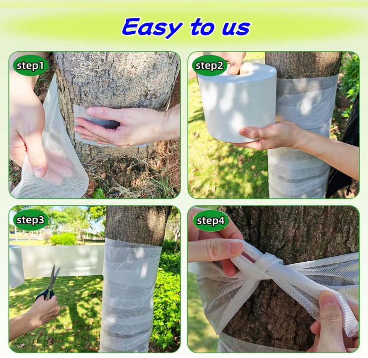 3" x 120' Tree Wrap Protector Sun-Proof Winter Freeze Protection for Young Trees