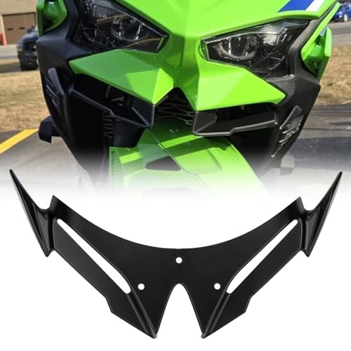 Ninja500 Motorcycle Front Fairing Winglet -  Spoiler Fixed Wing Kit Beak Black