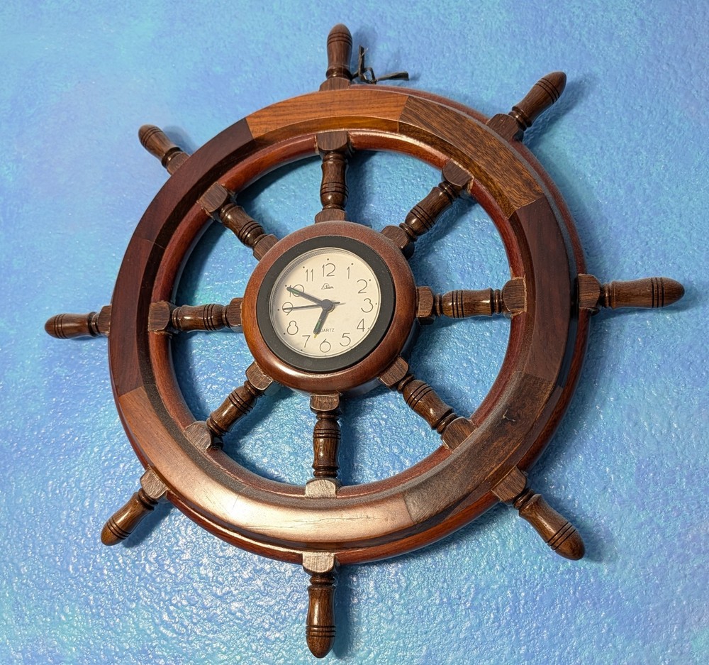 Vintage  Ship Wall Wheel Clock