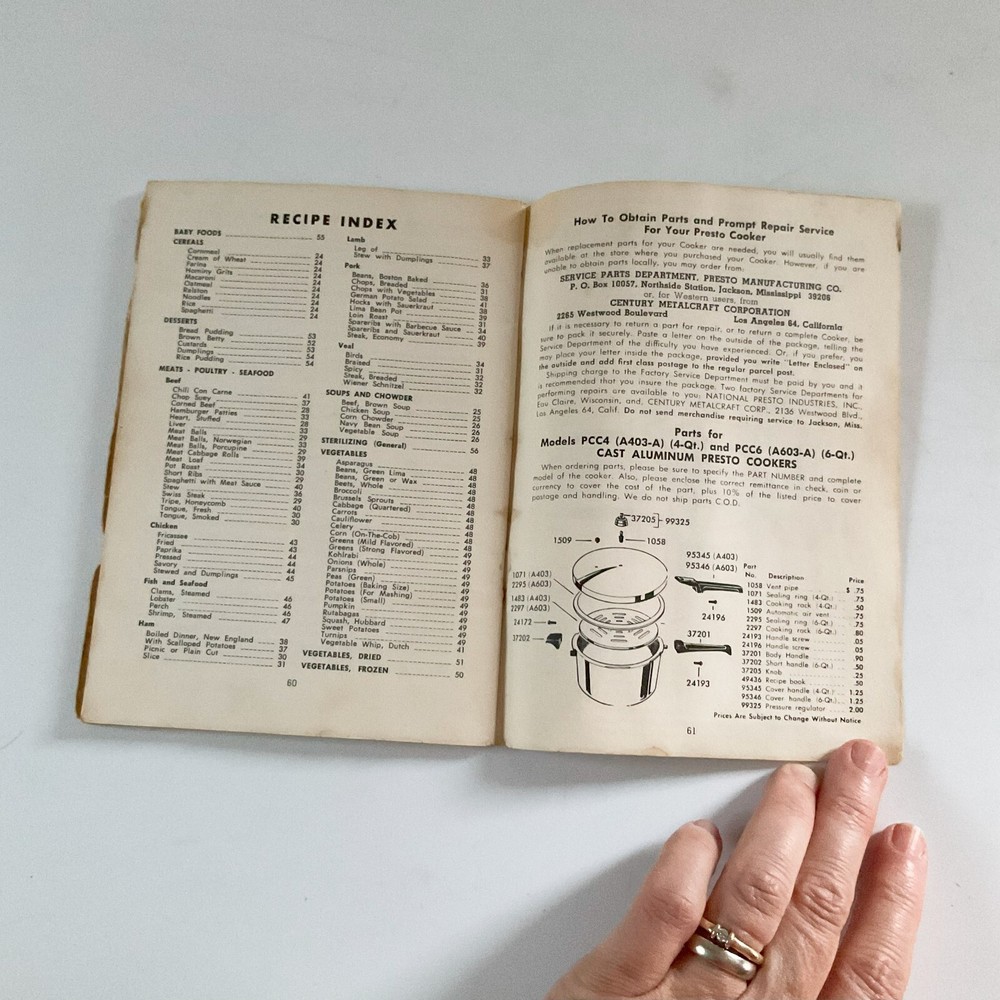 One Presto Control Master Operating User Manual Vintage Appliance