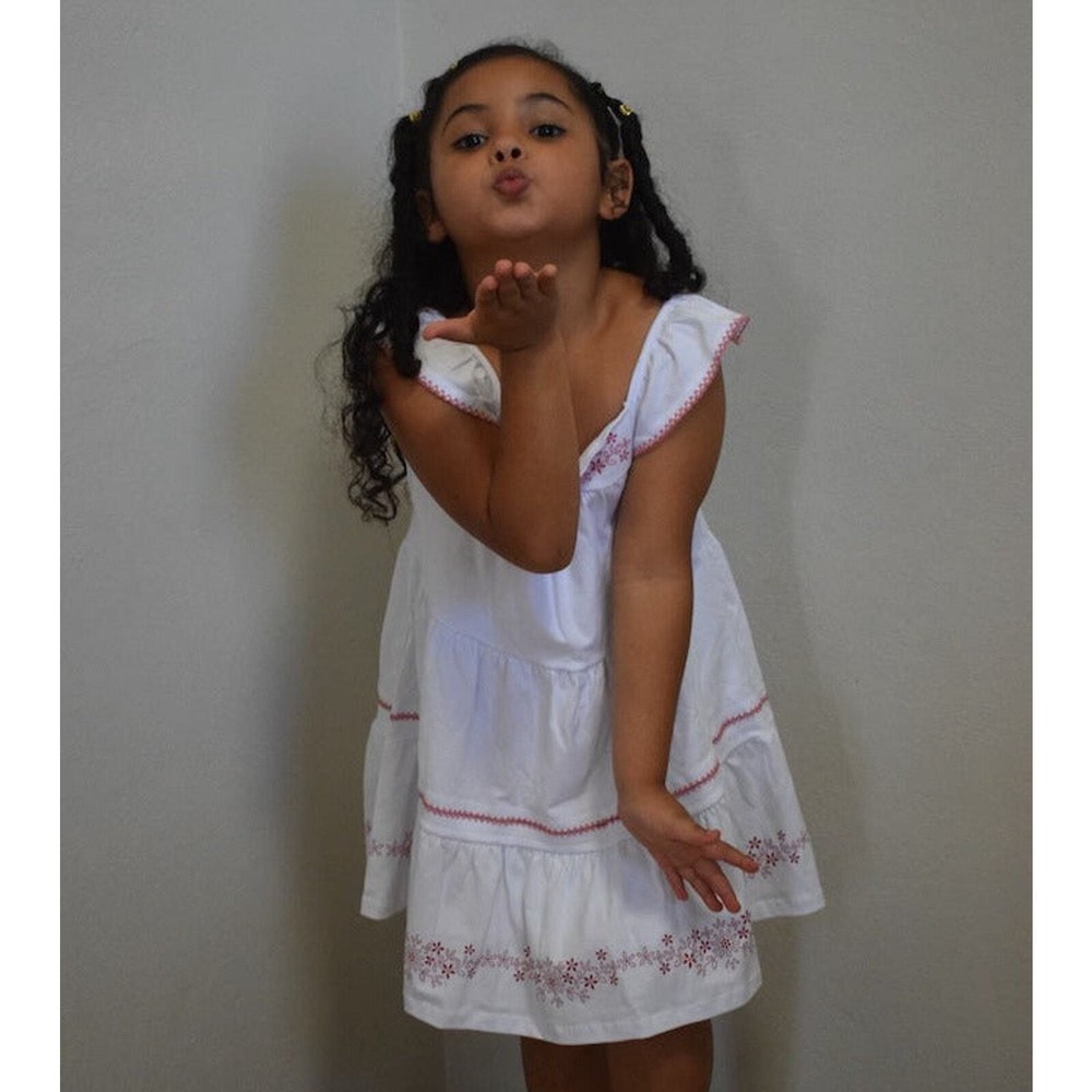 White and Pink Sophisticated Size 8