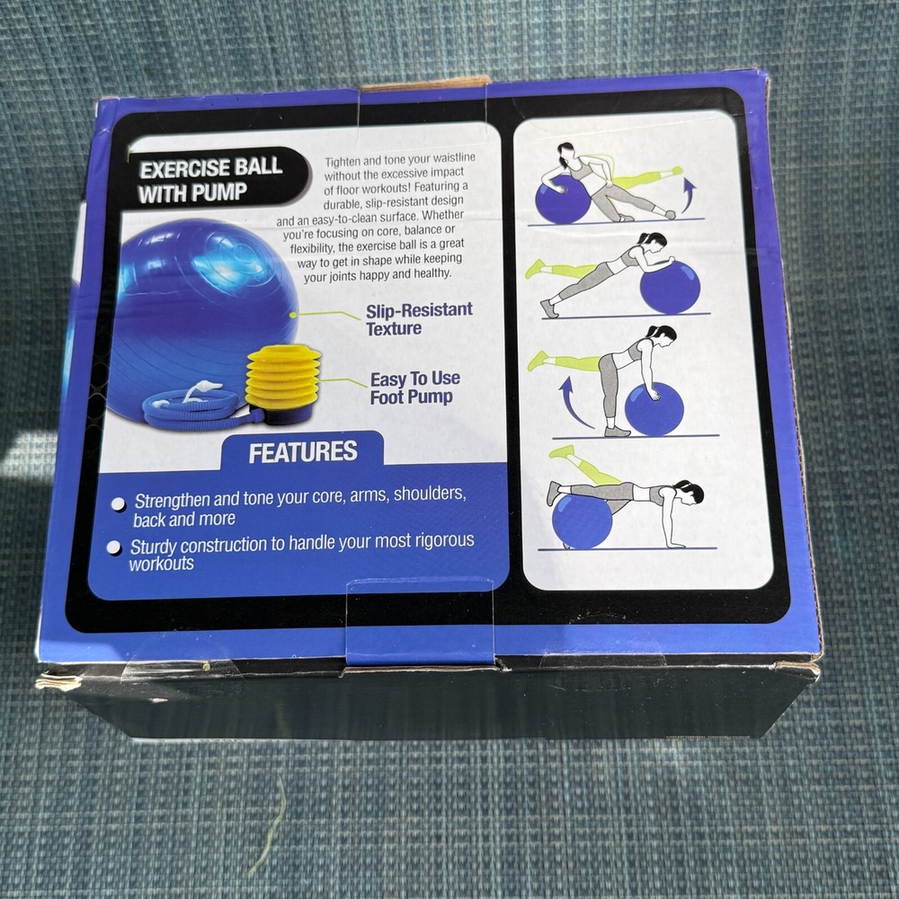 Pro Strength Exercise Ball With Pump 24 Inch Diameter New