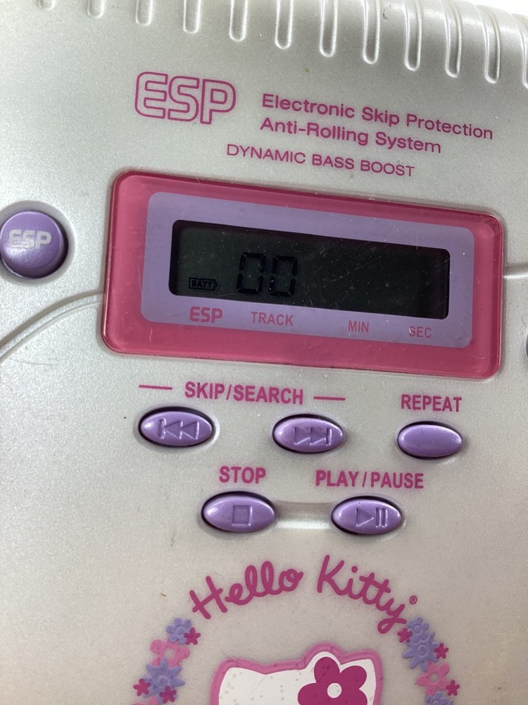 Vintage Hello Kitty Compact Disc CD Player HK33P TESTED WORKING RARE 2001 (B2)