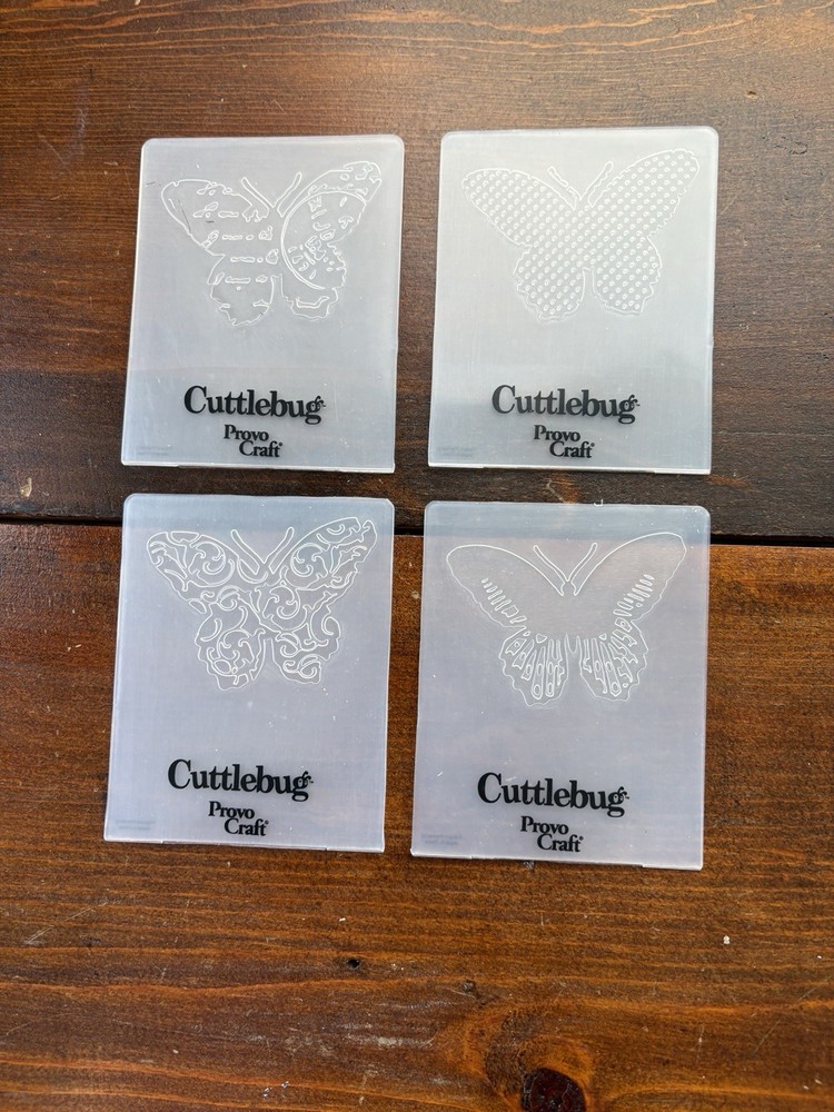4 Small Butterfly Embossing Folders with Butterfly Die