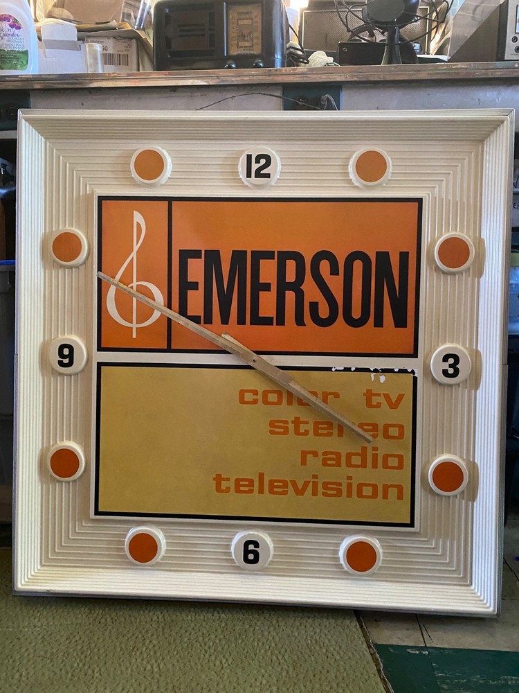 Vintage EMERSON Clock Display Sign Advertising (pickup only)